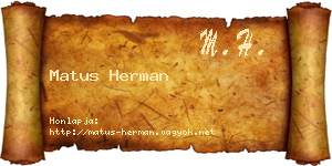 Matus Herman névjegykártya